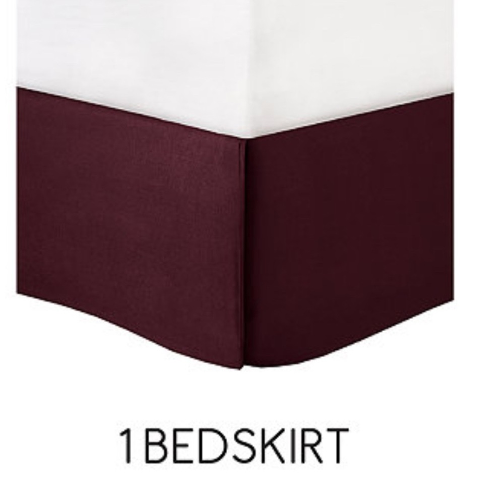 Elegant Burgundy Bed Skirt size one bedskirt (72" x 84" x 15")